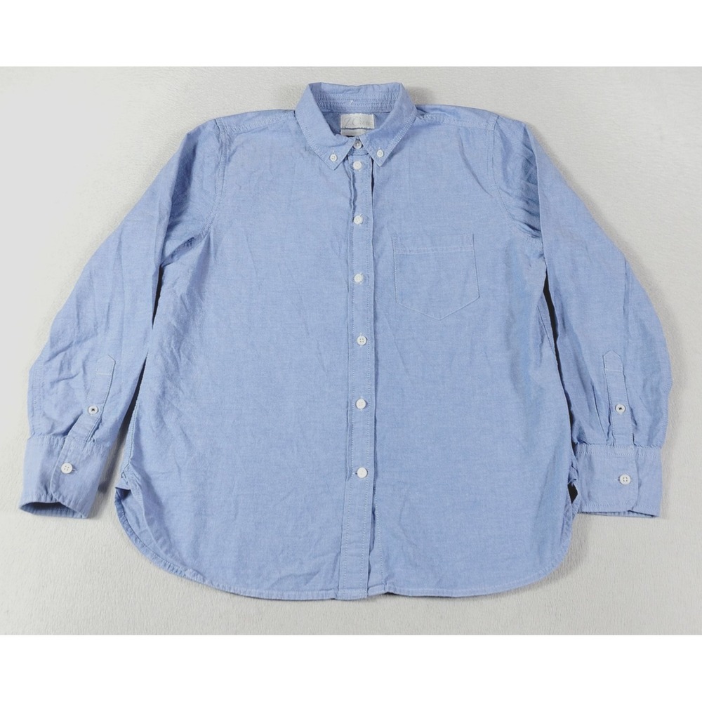 J.Crew Oxford Shirt Womens 8 Blue Long Sleeve Cotton Career AW254